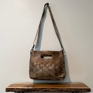 BEDSTU Orchid Grey Woven Leather Crossbody